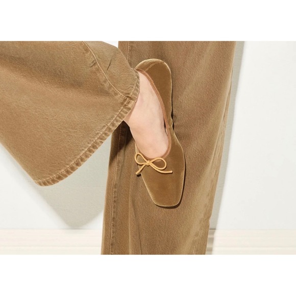 Freda Salvador Shoes - Freda Salvador Jada velvet square toe ballet flat in dijon mustard